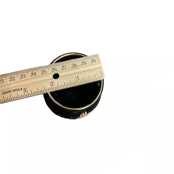 Black with Gold Rim made in Japan 6” Vase Floral with Blue Bird - Picture 7 of 9